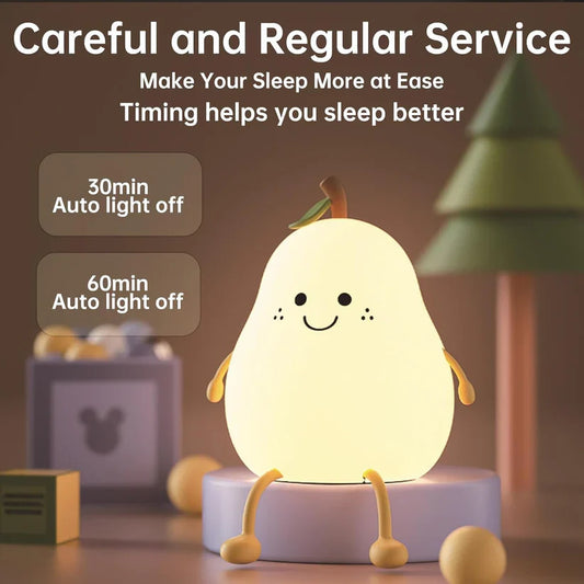 Illuminate Your Space with the Enchanting Silicone Pear Night Lamp – A Perfect Blend of Style and Functionality!