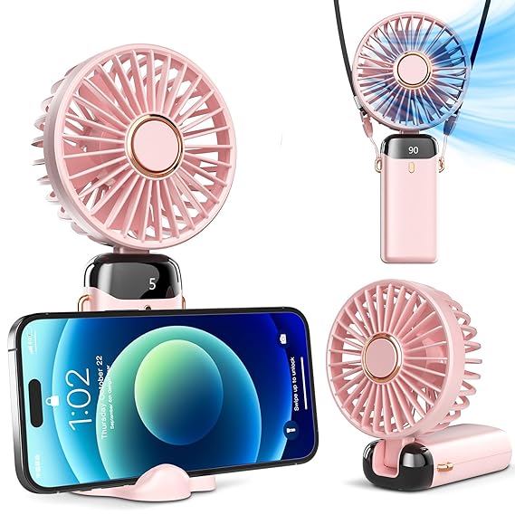 powerful rechargeable Portable Hand Fan PINK