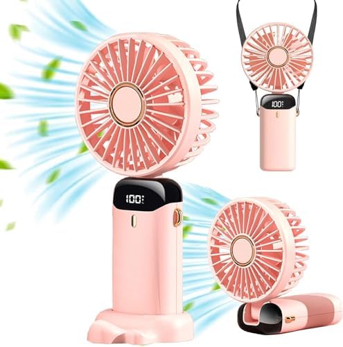 powerful rechargeable Portable Hand Fan PINK