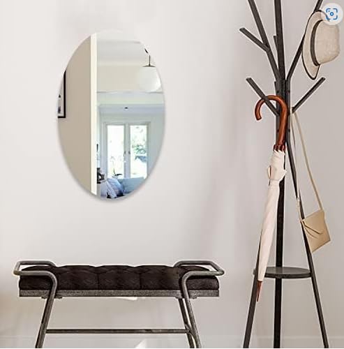Oval Adhesive Wall Mirror Sticker – 30x20 cm Acrylic, Unbreakable