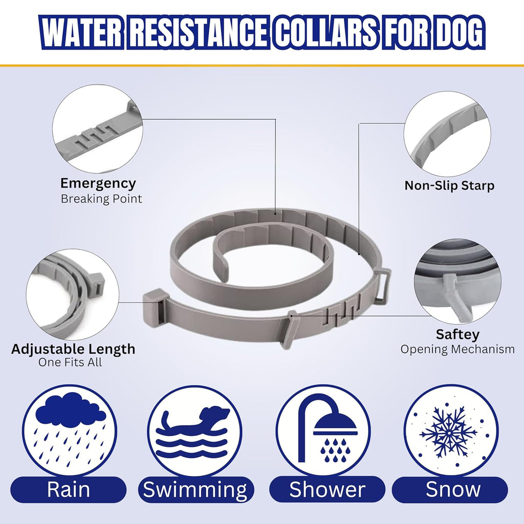Adjustable Waterproof Flea & Tick Collar for Dogs – 8-Month Protection with Natural, Safe Ingredients | Adjustable, Safe, and Water-Resistant Dog Collar for All Breeds